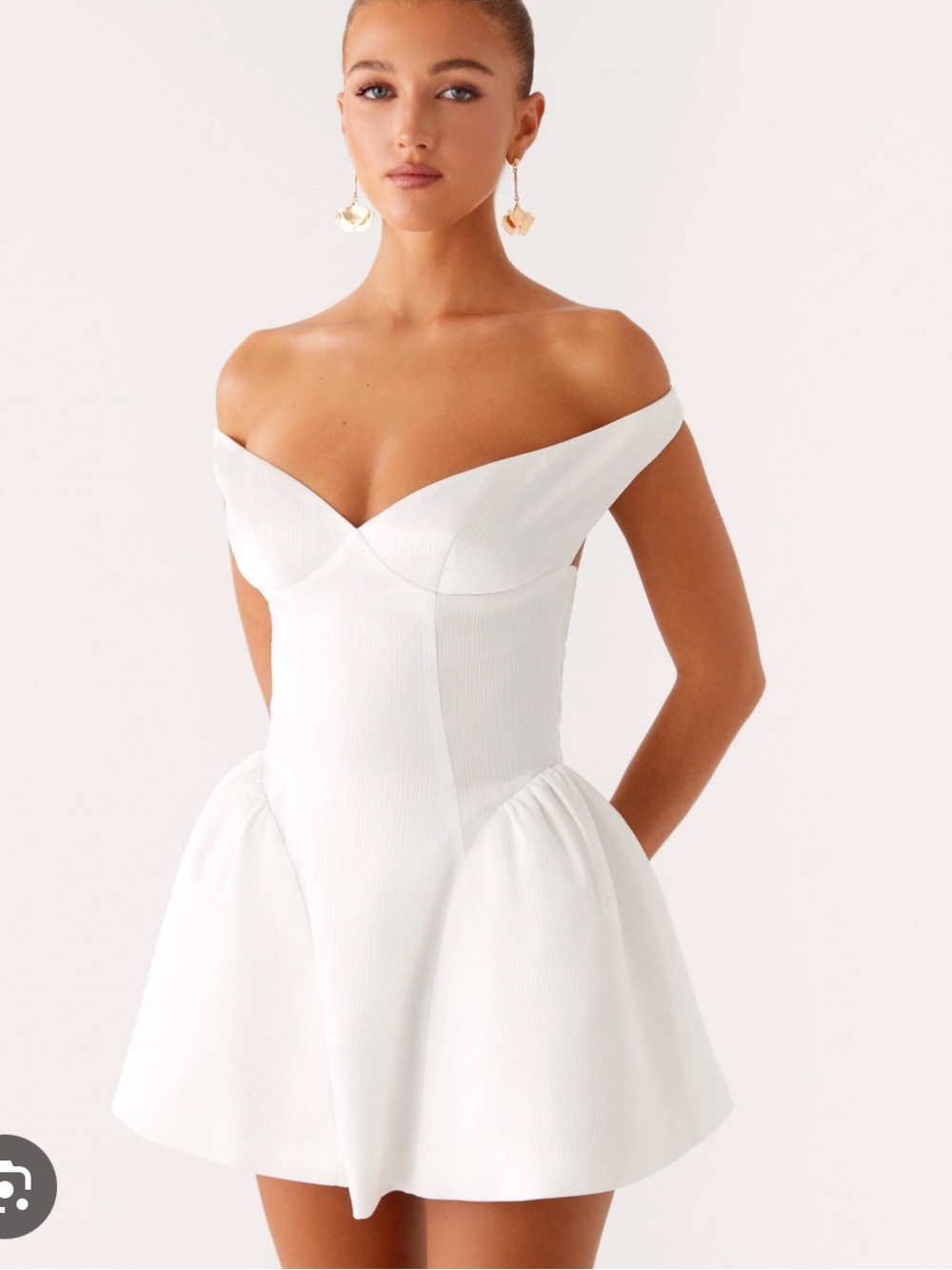 Peppermayo Cavella Off-Shoulder Mini Dress - White